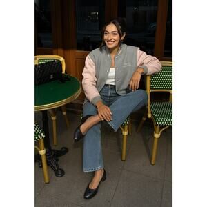 Vintage Hard Rock Maui Varsity Jacket | Pink & Gray Wool | Y2K Streetstyle | M